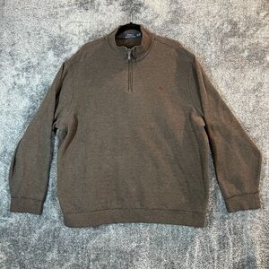 Polo Ralph Lauren Sweater Mens XXL Brown 1/4 Zip High Neck Preppy Pony Cozy